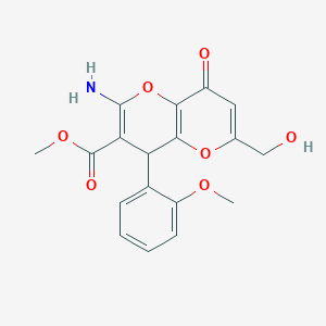 Methyl 2-amino-6-(hydroxymethyl)-4-(2-methoxyphenyl)-8-oxo-4,8-dihydropyrano[3,2-b]pyran-3-carboxylate - 881447-79-6