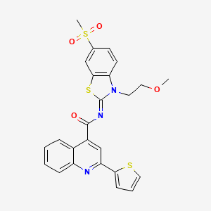 (Z)-N-(3-(2-methoxyethyl)-6-(methylsulfonyl)benzo[d]thiazol-2(3H)-ylidene)-2-(thiophen-2-yl)quinoline-4-carboxamide - 864977-18-4