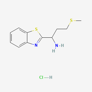 1-(1,3-Benzothiazol-2-yl)-3-(methylsulfanyl)propan-1-amine hydrochloride - 1052547-69-9