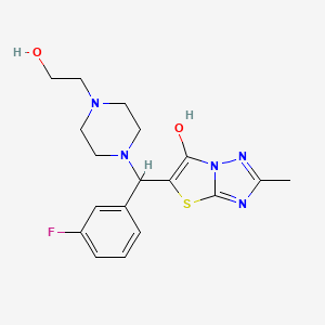 5-((3-Fluorophenyl)(4-(2-hydroxyethyl)piperazin-1-yl)methyl)-2-methylthiazolo[3,2-b][1,2,4]triazol-6-ol - 851810-50-9