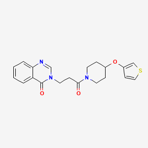 3-(3-oxo-3-(4-(thiophen-3-yloxy)piperidin-1-yl)propyl)quinazolin-4(3H)-one - 2034364-47-9