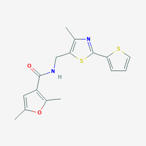 2,5-dimethyl-N-((4-methyl-2-(thiophen-2-yl)thiazol-5-yl)methyl)furan-3-carboxamide - 1421531-43-2