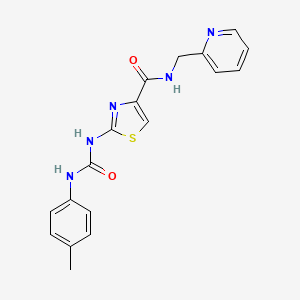 N-(pyridin-2-ylmethyl)-2-(3-(p-tolyl)ureido)thiazole-4-carboxamide - 941968-54-3
