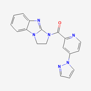 (4-(1H-pyrazol-1-yl)pyridin-2-yl)(2,3-dihydro-1H-benzo[d]imidazo[1,2-a]imidazol-1-yl)methanone - 1421459-26-8