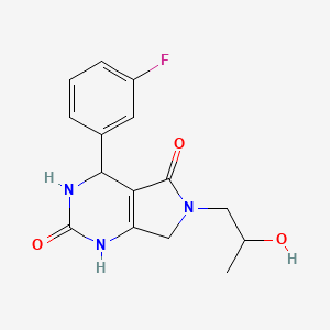 4-(3-fluorophenyl)-6-(2-hydroxypropyl)-1H,2H,3H,4H,5H,6H,7H-pyrrolo[3,4-d]pyrimidine-2,5-dione - 930017-04-2