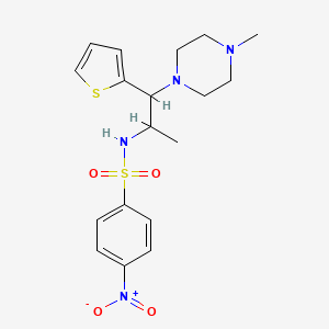 N-(1-(4-methylpiperazin-1-yl)-1-(thiophen-2-yl)propan-2-yl)-4-nitrobenzenesulfonamide - 847381-09-3