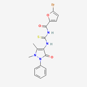 5-bromo-N-((1,5-dimethyl-3-oxo-2-phenyl-2,3-dihydro-1H-pyrazol-4-yl)carbamothioyl)furan-2-carboxamide - 536722-76-6