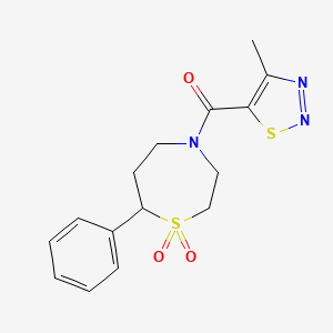 (1,1-Dioxido-7-phenyl-1,4-thiazepan-4-yl)(4-methyl-1,2,3-thiadiazol-5-yl)methanone - 2034309-37-8