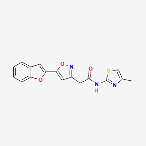 2-[5-(1-benzofuran-2-yl)-1,2-oxazol-3-yl]-N-(4-methyl-1,3-thiazol-2-yl)acetamide - 1105244-40-3