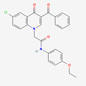 2-(3-benzoyl-6-chloro-4-oxo-1,4-dihydroquinolin-1-yl)-N-(4-ethoxyphenyl)acetamide - 895653-73-3
