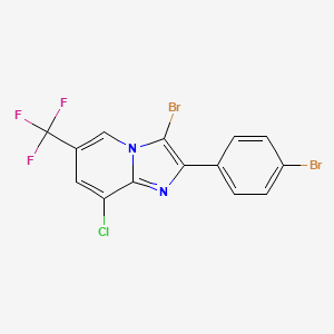 3-Bromo-2-(4-bromophenyl)-8-chloro-6-(trifluoromethyl)imidazo[1,2-a]pyridine - 866137-79-3
