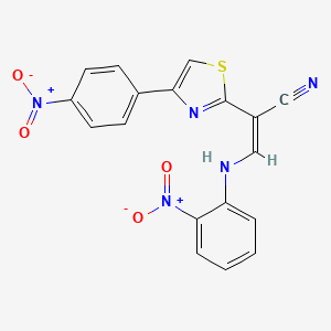 (Z)-3-((2-nitrophenyl)amino)-2-(4-(4-nitrophenyl)thiazol-2-yl)acrylonitrile - 476676-67-2