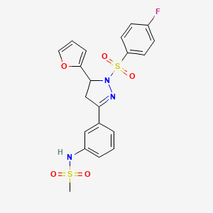 N-{3-[1-(4-fluorobenzenesulfonyl)-5-(furan-2-yl)-4,5-dihydro-1H-pyrazol-3-yl]phenyl}methanesulfonamide - 851782-32-6