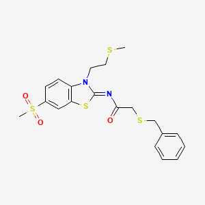 (E)-2-(benzylthio)-N-(6-(methylsulfonyl)-3-(2-(methylthio)ethyl)benzo[d]thiazol-2(3H)-ylidene)acetamide - 1007243-46-0
