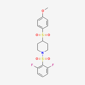 1-((2,6-Difluorophenyl)sulfonyl)-4-((4-methoxyphenyl)sulfonyl)piperidine - 1448027-76-6