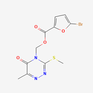 (6-methyl-3-(methylthio)-5-oxo-1,2,4-triazin-4(5H)-yl)methyl 5-bromofuran-2-carboxylate - 877648-85-6