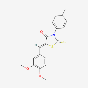 (5Z)-5-[(3,4-dimethoxyphenyl)methylidene]-3-(4-methylphenyl)-2-sulfanylidene-1,3-thiazolidin-4-one - 307525-22-0