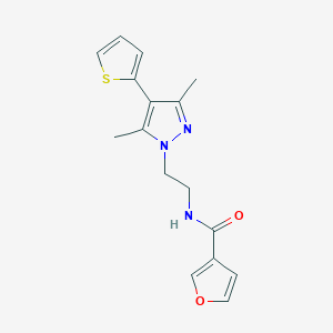 N-(2-(3,5-dimethyl-4-(thiophen-2-yl)-1H-pyrazol-1-yl)ethyl)furan-3-carboxamide - 2034374-02-0