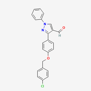3-(4-[(4-Chlorobenzyl)oxy]phenyl)-1-phenyl-1h-pyrazole-4-carbaldehyde - 890012-32-5