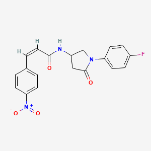 (Z)-N-(1-(4-fluorophenyl)-5-oxopyrrolidin-3-yl)-3-(4-nitrophenyl)acrylamide - 896297-26-0