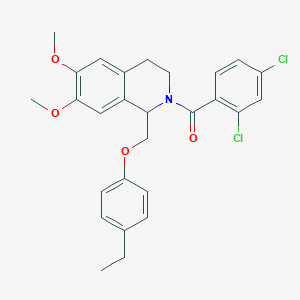 (2,4-dichlorophenyl)(1-((4-ethylphenoxy)methyl)-6,7-dimethoxy-3,4-dihydroisoquinolin-2(1H)-yl)methanone - 680604-17-5