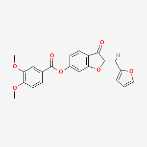 (Z)-2-(furan-2-ylmethylene)-3-oxo-2,3-dihydrobenzofuran-6-yl 3,4-dimethoxybenzoate - 622791-94-0