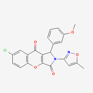 7-Chloro-1-(3-methoxyphenyl)-2-(5-methylisoxazol-3-yl)-1,2-dihydrochromeno[2,3-c]pyrrole-3,9-dione - 848745-95-9
