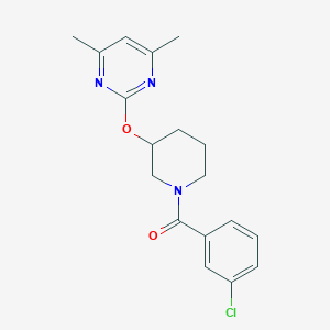 2-{[1-(3-chlorobenzoyl)piperidin-3-yl]oxy}-4,6-dimethylpyrimidine - 2097893-89-3