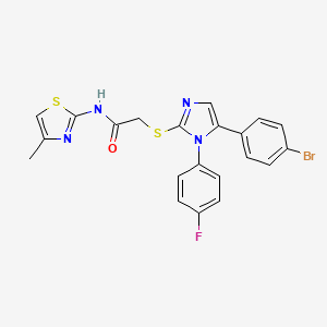 2-((5-(4-bromophenyl)-1-(4-fluorophenyl)-1H-imidazol-2-yl)thio)-N-(4-methylthiazol-2-yl)acetamide - 1206991-92-5