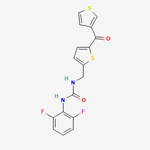 1-(2,6-Difluorophenyl)-3-((5-(thiophene-3-carbonyl)thiophen-2-yl)methyl)urea - 1797299-73-0