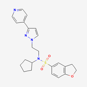 N-cyclopentyl-N-(2-(3-(pyridin-4-yl)-1H-pyrazol-1-yl)ethyl)-2,3-dihydrobenzofuran-5-sulfonamide - 2034608-37-0