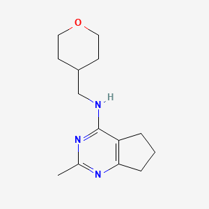 2-methyl-N-((tetrahydro-2H-pyran-4-yl)methyl)-6,7-dihydro-5H-cyclopenta[d]pyrimidin-4-amine - 2320817-05-6