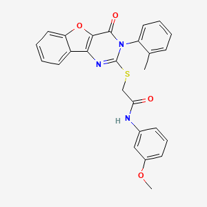N-(3-methoxyphenyl)-2-((4-oxo-3-(o-tolyl)-3,4-dihydrobenzofuro[3,2-d]pyrimidin-2-yl)thio)acetamide - 895649-37-3
