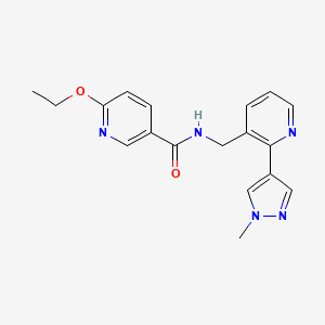 6-ethoxy-N-((2-(1-methyl-1H-pyrazol-4-yl)pyridin-3-yl)methyl)nicotinamide - 2034537-52-3