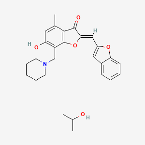 (2Z)-2-[(1-benzofuran-2-yl)methylidene]-6-hydroxy-4-methyl-7-[(piperidin-1-yl)methyl]-2,3-dihydro-1-benzofuran-3-one; propan-2-ol - 1217203-19-4