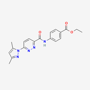 ethyl 4-(6-(3,5-dimethyl-1H-pyrazol-1-yl)pyridazine-3-carboxamido)benzoate - 1351634-14-4