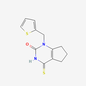 1-(thiophen-2-ylmethyl)-4-thioxo-3,4,6,7-tetrahydro-1H-cyclopenta[d]pyrimidin-2(5H)-one - 920250-24-4