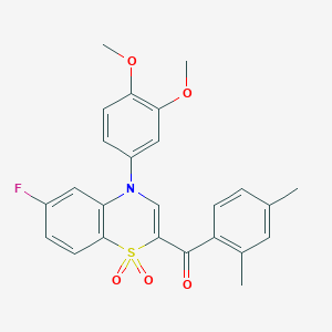 [4-(3,4-dimethoxyphenyl)-6-fluoro-1,1-dioxido-4H-1,4-benzothiazin-2-yl](2,4-dimethylphenyl)methanone - 1114651-52-3