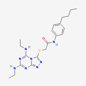 2-((5,7-bis(ethylamino)-[1,2,4]triazolo[4,3-a][1,3,5]triazin-3-yl)thio)-N-(4-butylphenyl)acetamide - 898414-64-7
