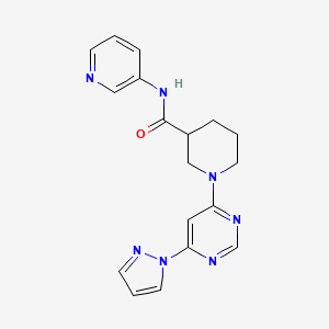 1-(6-(1H-pyrazol-1-yl)pyrimidin-4-yl)-N-(pyridin-3-yl)piperidine-3-carboxamide - 1351618-22-8