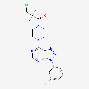 3-chloro-1-(4-(3-(3-fluorophenyl)-3H-[1,2,3]triazolo[4,5-d]pyrimidin-7-yl)piperazin-1-yl)-2,2-dimethylpropan-1-one - 920366-89-8