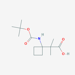 2-(1-{[(tert-butoxy)carbonyl]amino}cyclobutyl)-2-methylpropanoic acid - 2228717-54-0