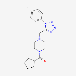 cyclopentyl(4-((1-(p-tolyl)-1H-tetrazol-5-yl)methyl)piperazin-1-yl)methanone - 1049408-37-8