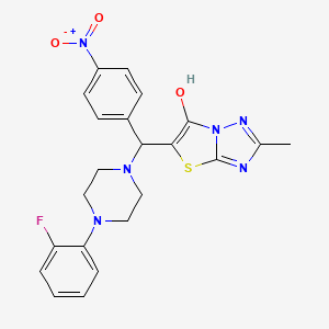 5-((4-(2-Fluorophenyl)piperazin-1-yl)(4-nitrophenyl)methyl)-2-methylthiazolo[3,2-b][1,2,4]triazol-6-ol - 851969-24-9
