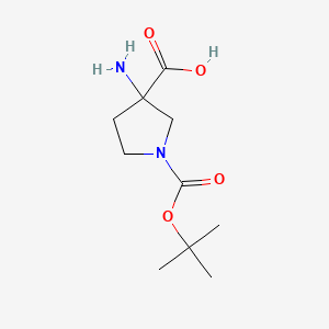 3-Amino-1-(tert-butoxycarbonyl)pyrrolidine-3-carboxylic acid - 862372-66-5