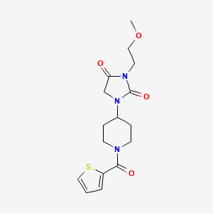 3-(2-Methoxyethyl)-1-[1-(thiophene-2-carbonyl)piperidin-4-yl]imidazolidine-2,4-dione - 2034605-37-1