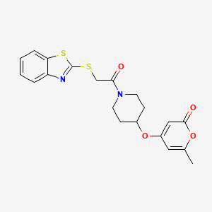 4-((1-(2-(benzo[d]thiazol-2-ylthio)acetyl)piperidin-4-yl)oxy)-6-methyl-2H-pyran-2-one - 1787880-85-6