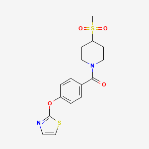(4-(Methylsulfonyl)piperidin-1-yl)(4-(thiazol-2-yloxy)phenyl)methanone - 2034373-84-5