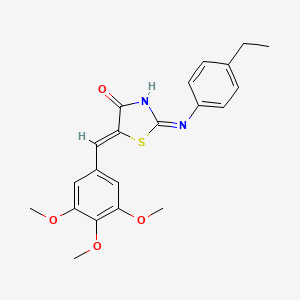 2-(4-Ethyl-phenylimino)-5-(3,4,5-trimethoxy-benzylidene)-thiazolidin-4-one - 348575-70-2