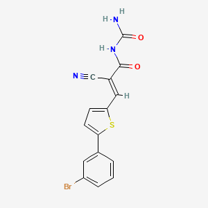 (E)-3-[5-(3-bromophenyl)thiophen-2-yl]-N-carbamoyl-2-cyanoprop-2-enamide - 1111555-41-9